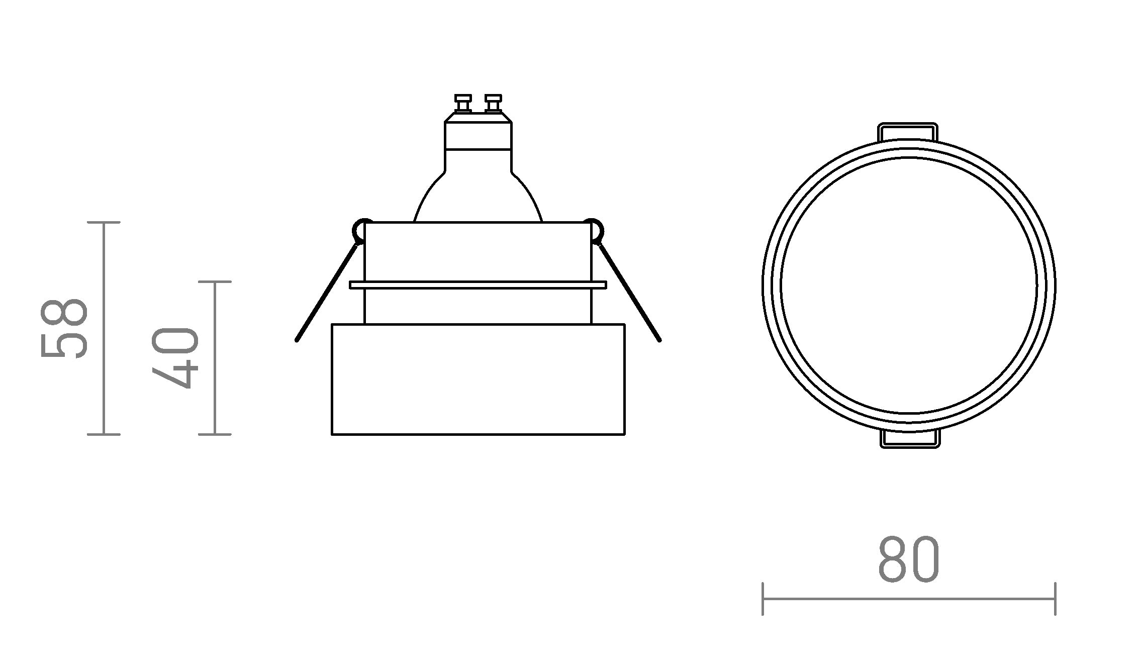 TORD empotrada lámpara - Product sketch