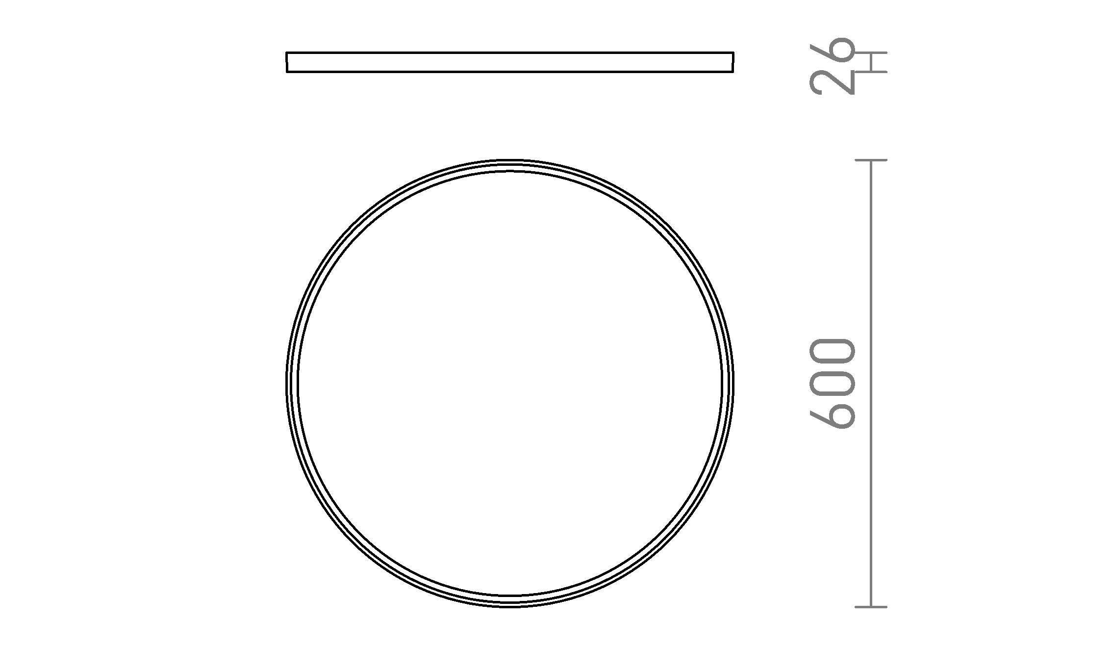 LANA 60 οροφής λαμπτήρας - Product sketch