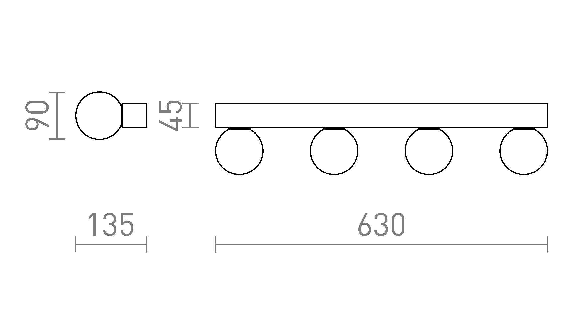 DOMINO IV стенна лампа - Product sketch