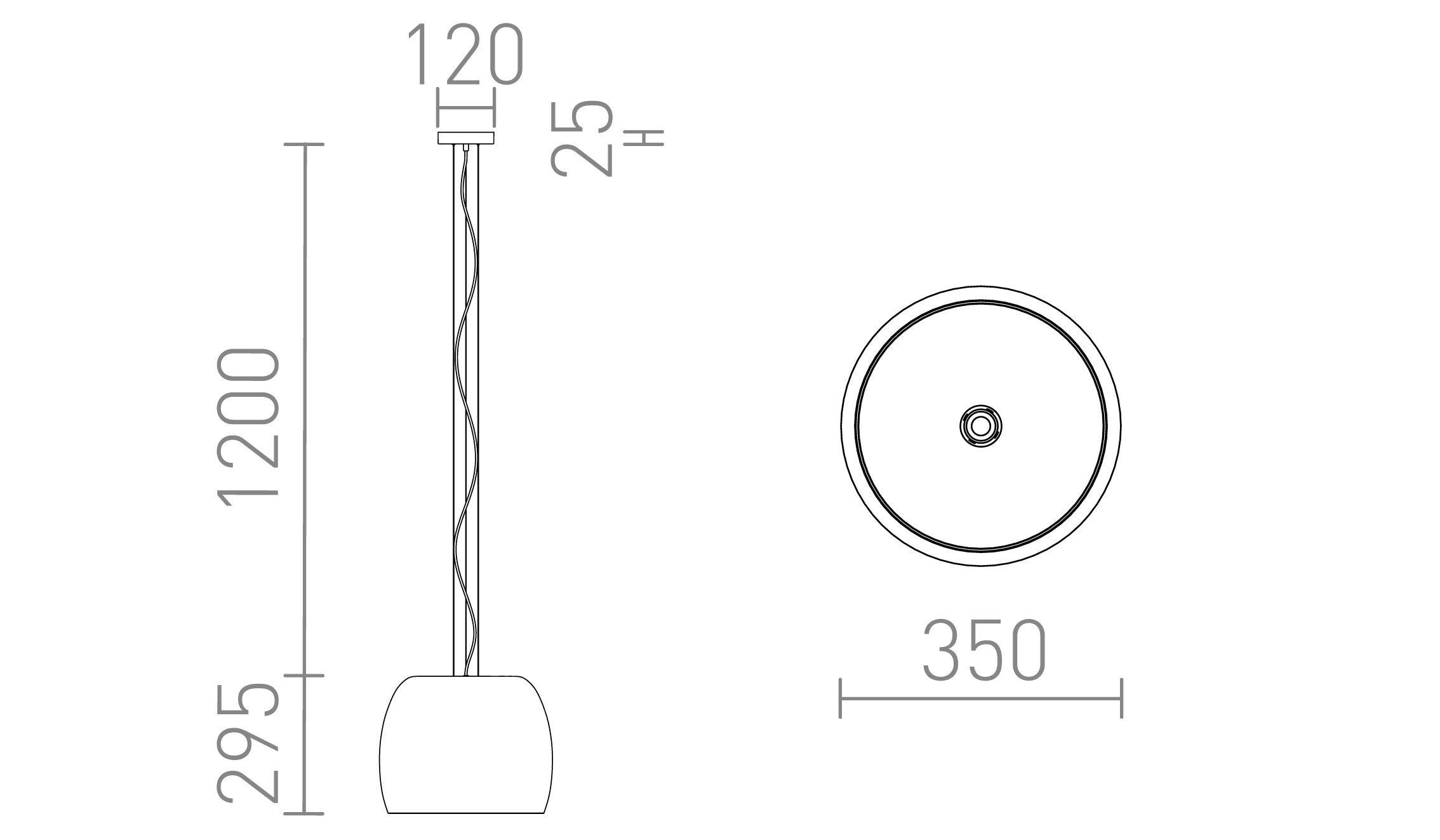 ORLANDO 35 κρεμαστό λαμπτήρας - Product sketch