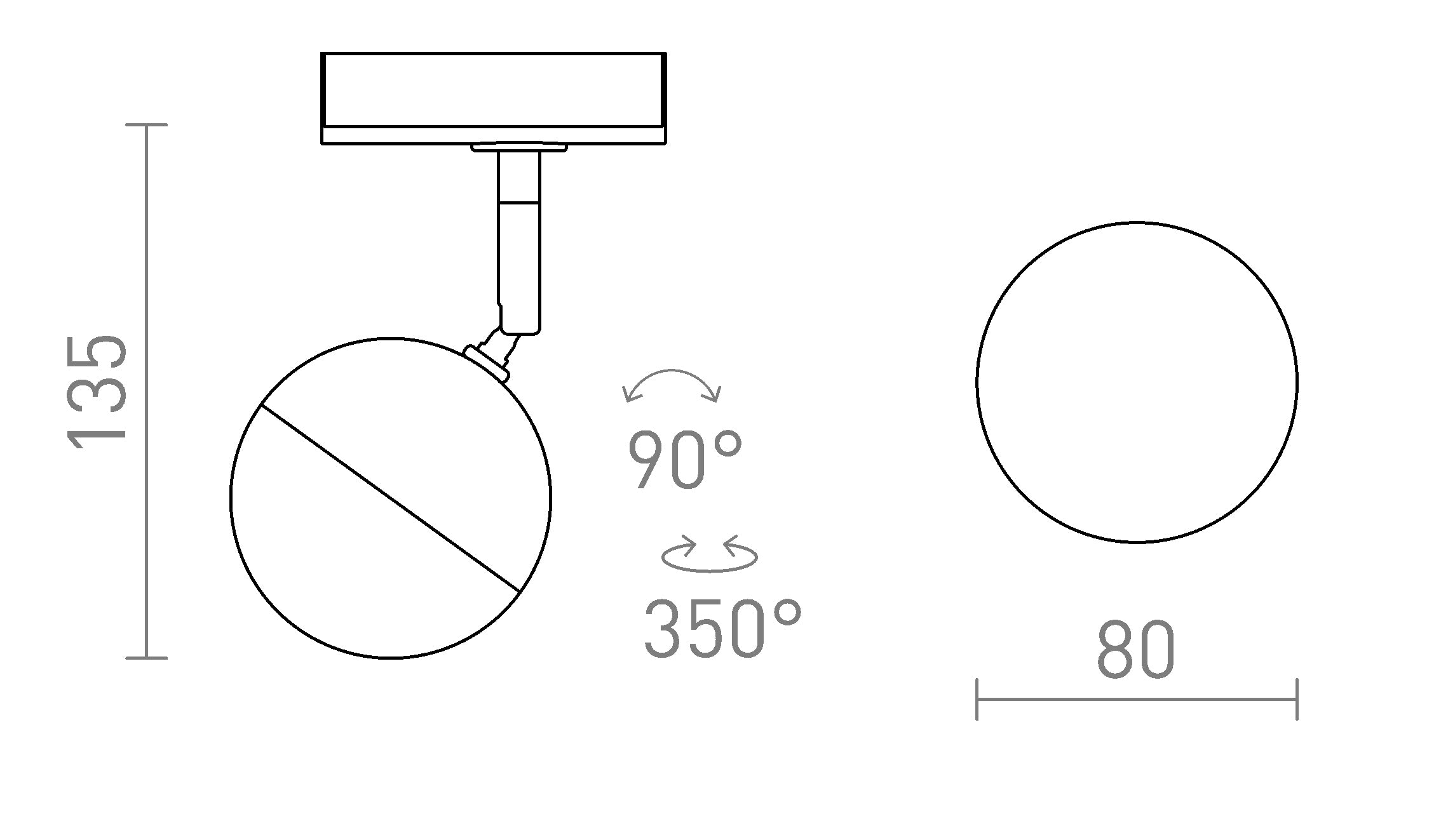 LYRA για ράγες φωτισμού μονού κυκλώματος - Product sketch