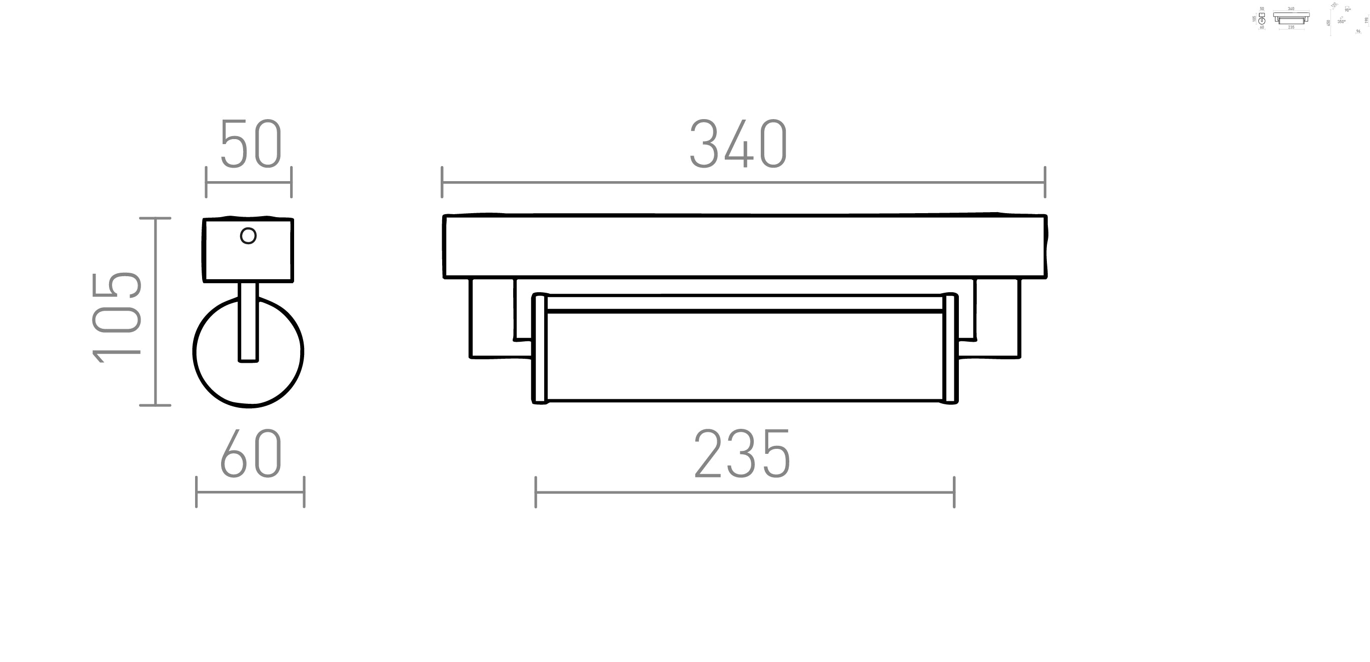 ROCCA 34 Wandleuchte lampe - Product sketch