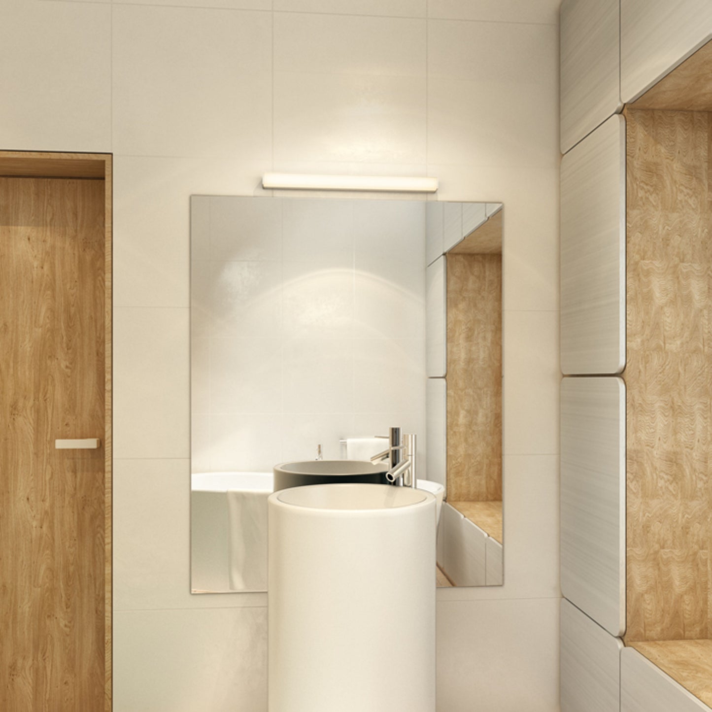 RENDL wall lamp LEVIA 60 wall chrome 230V LED 12W 120° IP44 3000K R12402 3