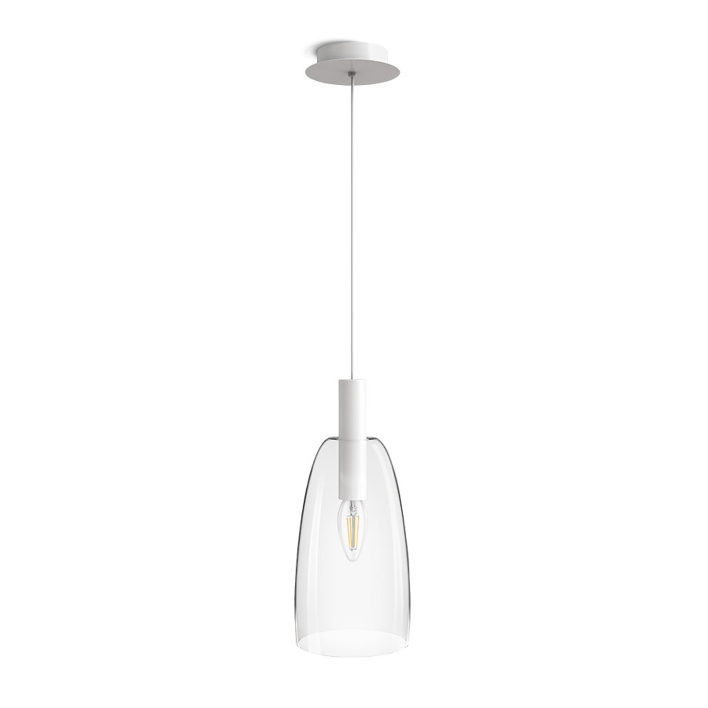 RENDL pendant lamp BELLINI L E14 pendant white clear glass 230V LED E14 15W R13658 1