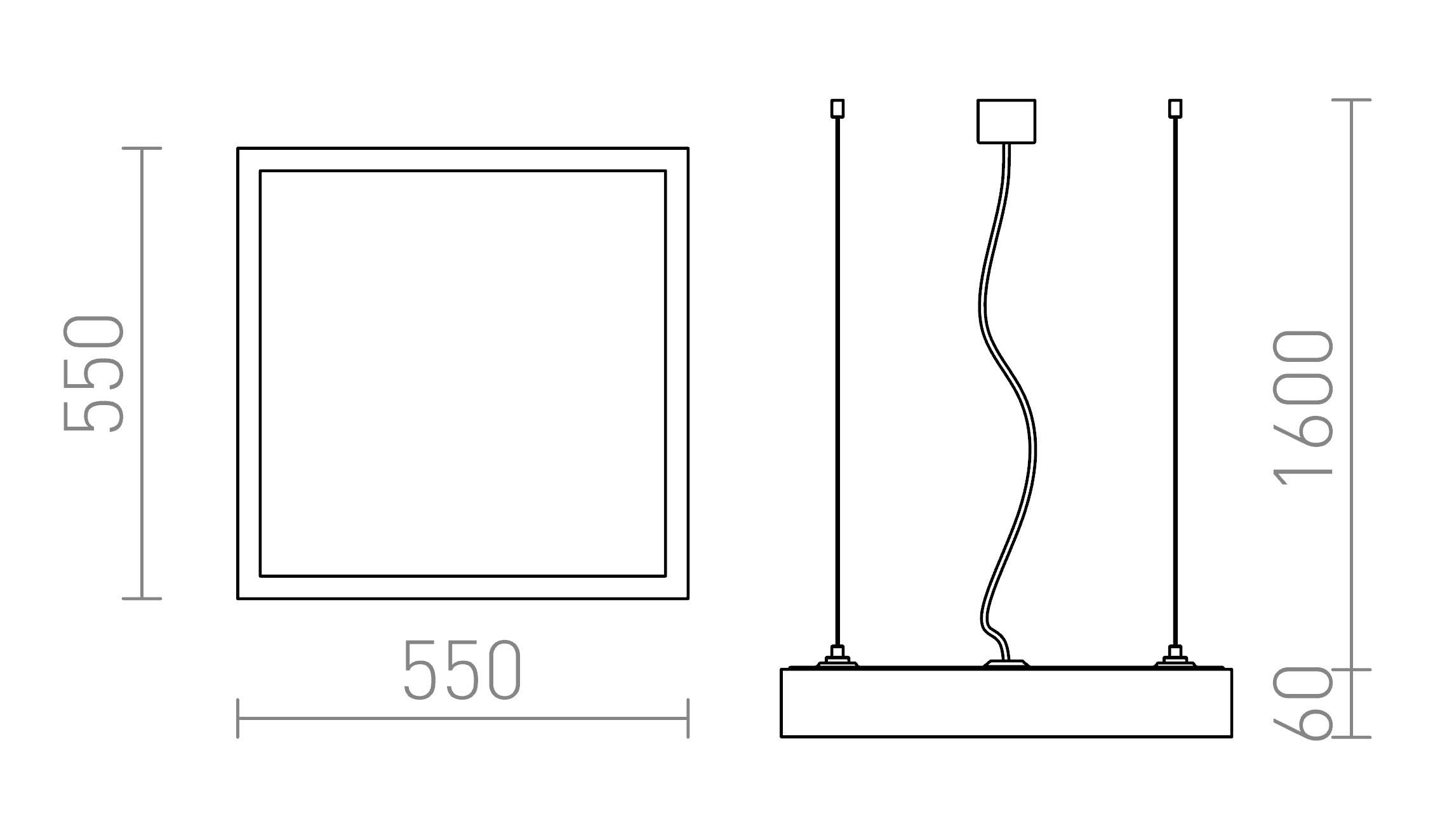 ΚΡΕΜΑΣΤΟ STRUCTURAL 55X55 - Product sketch