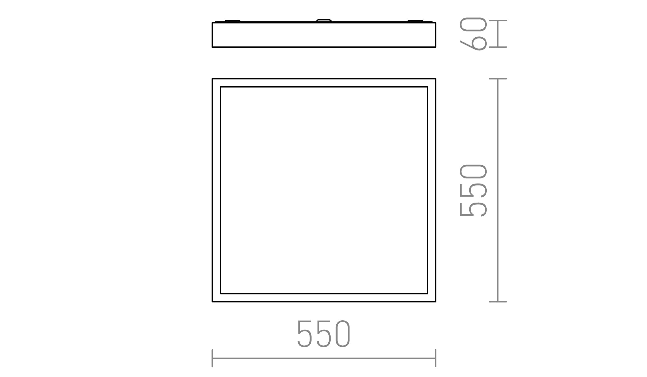 STRUCTURAL 55x55 οροφής λαμπτήρας - Product sketch