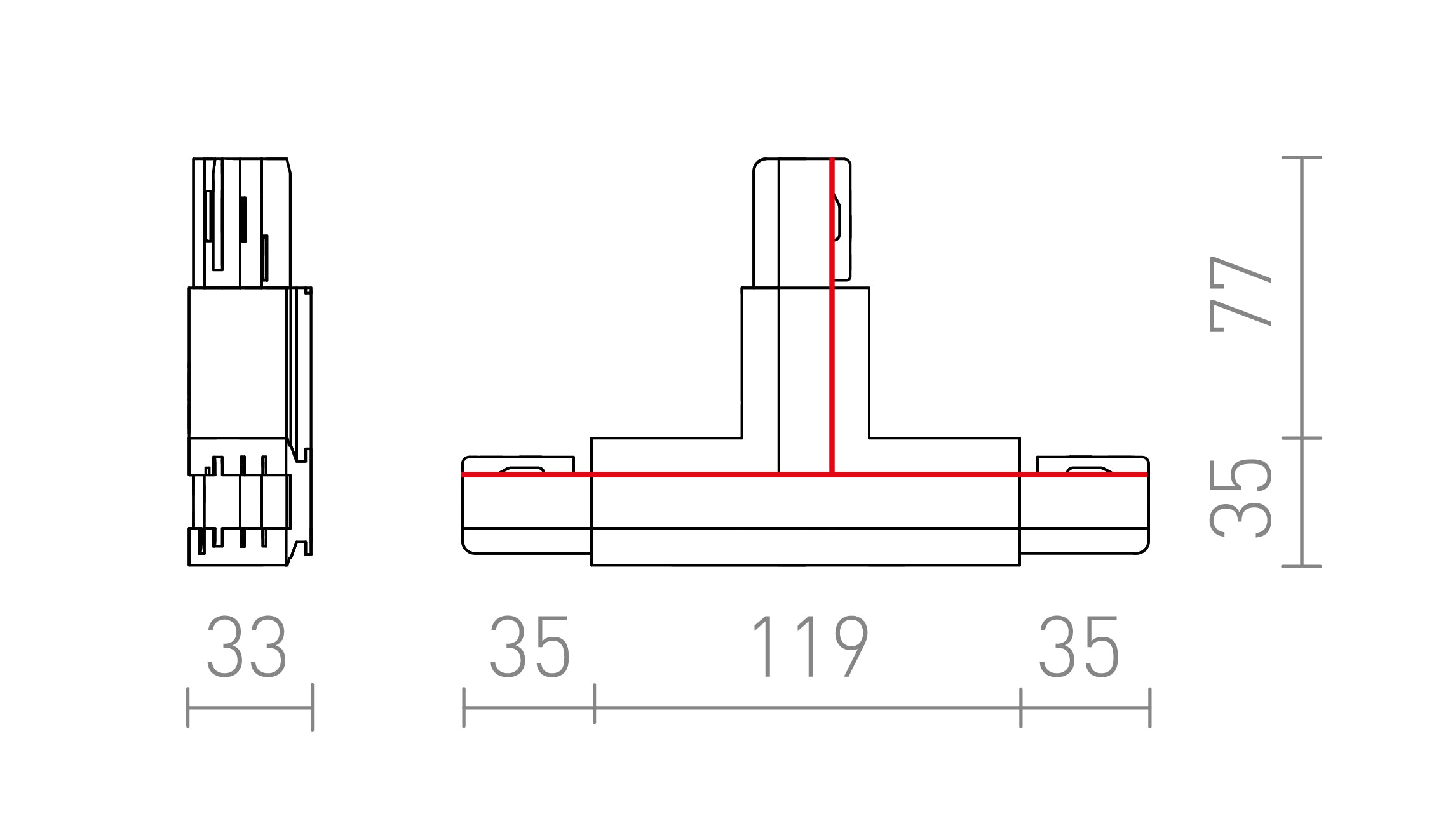 EUTRAC ΣΥΝΔΕΤΗΡΑΣ Τ - Product sketch