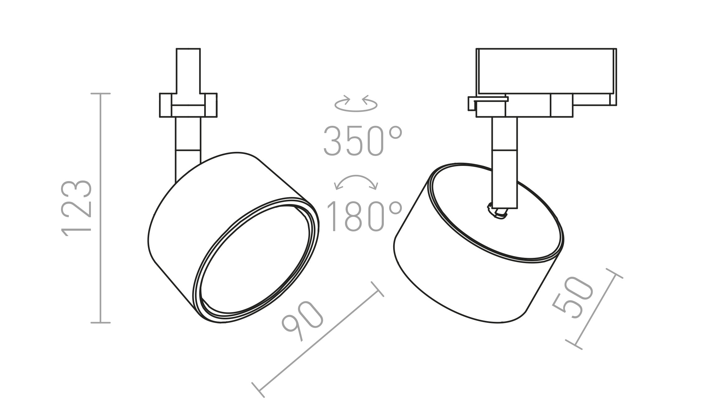 PIXIE ΓΙΑ ΡΑΓΑ ΦΩΤΙΣΜΟΥ ΤΡΙΩΝ ΚΥΚΛΩΜΑΤΩΝ - Product sketch