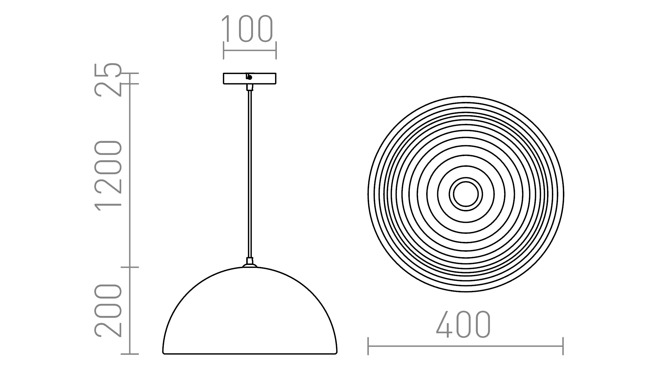 CARISSIMA 40 κρεμαστό λαμπτήρας - Product sketch