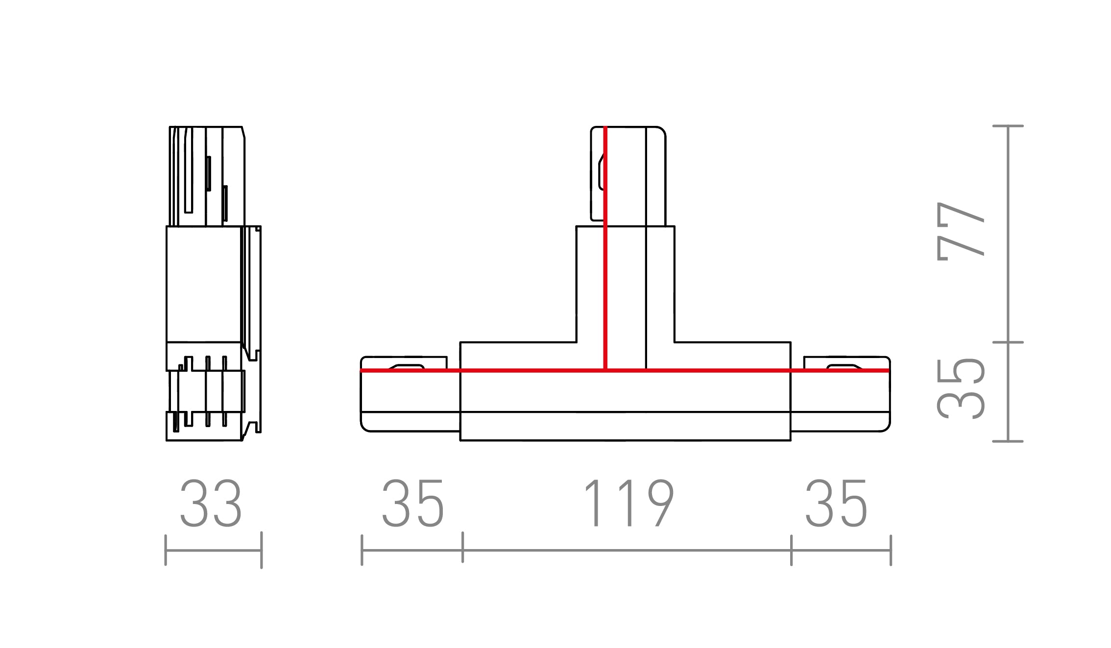 ΣΥΝΔΕΤΗΡΑΣ Τ EUTRAC, (ΔΕΞΙΑ ΠΟΛΙΚΟΤΗΤΑ) - Product sketch