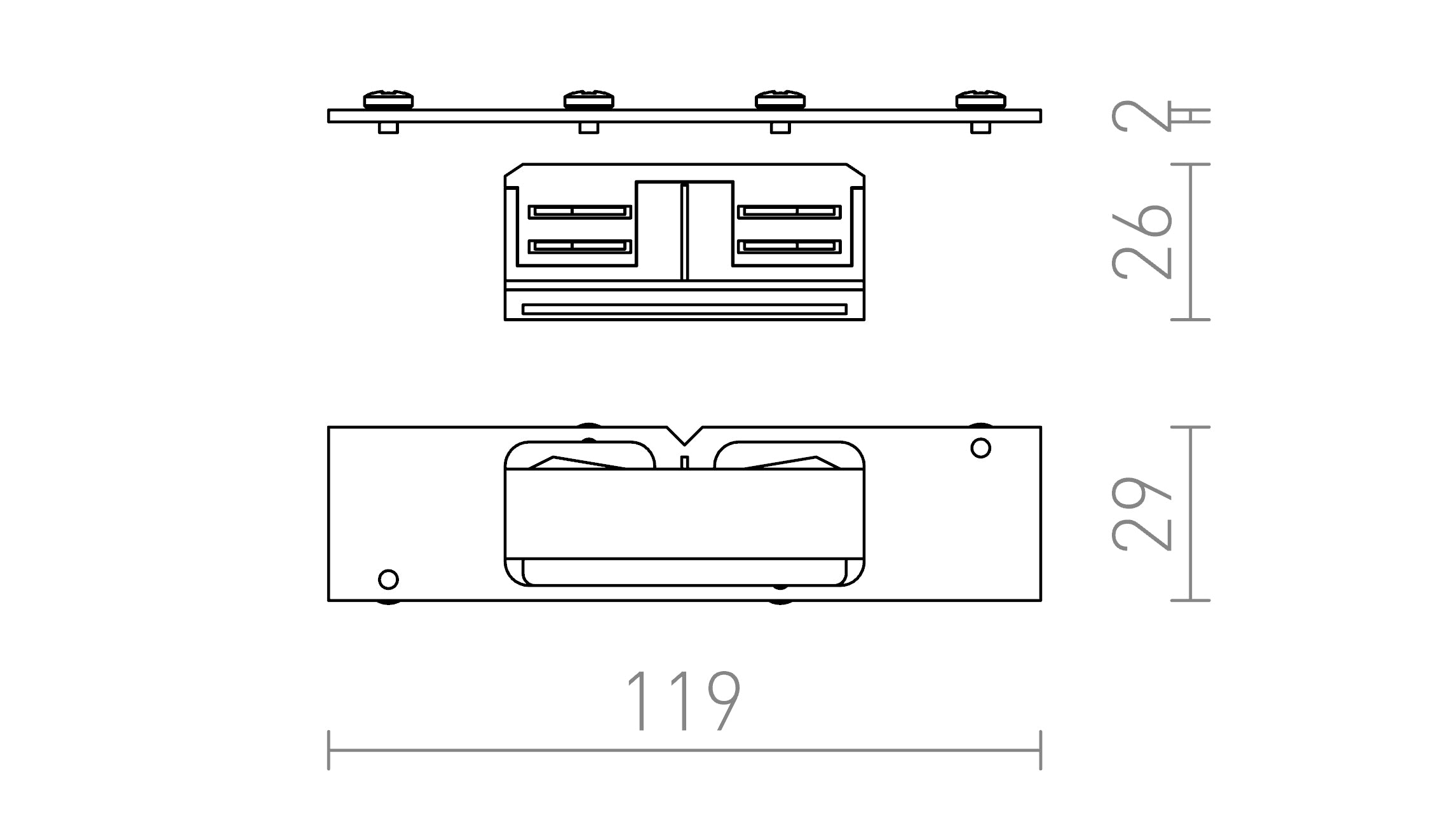 ΙΣΙΟΣ ΣΥΝΔΕΤΗΡΑΣ EUTRAC ΓΙΑ ΧΩΝΕΥΤΕΣ ΡΑΓΕΣ  - Product sketch