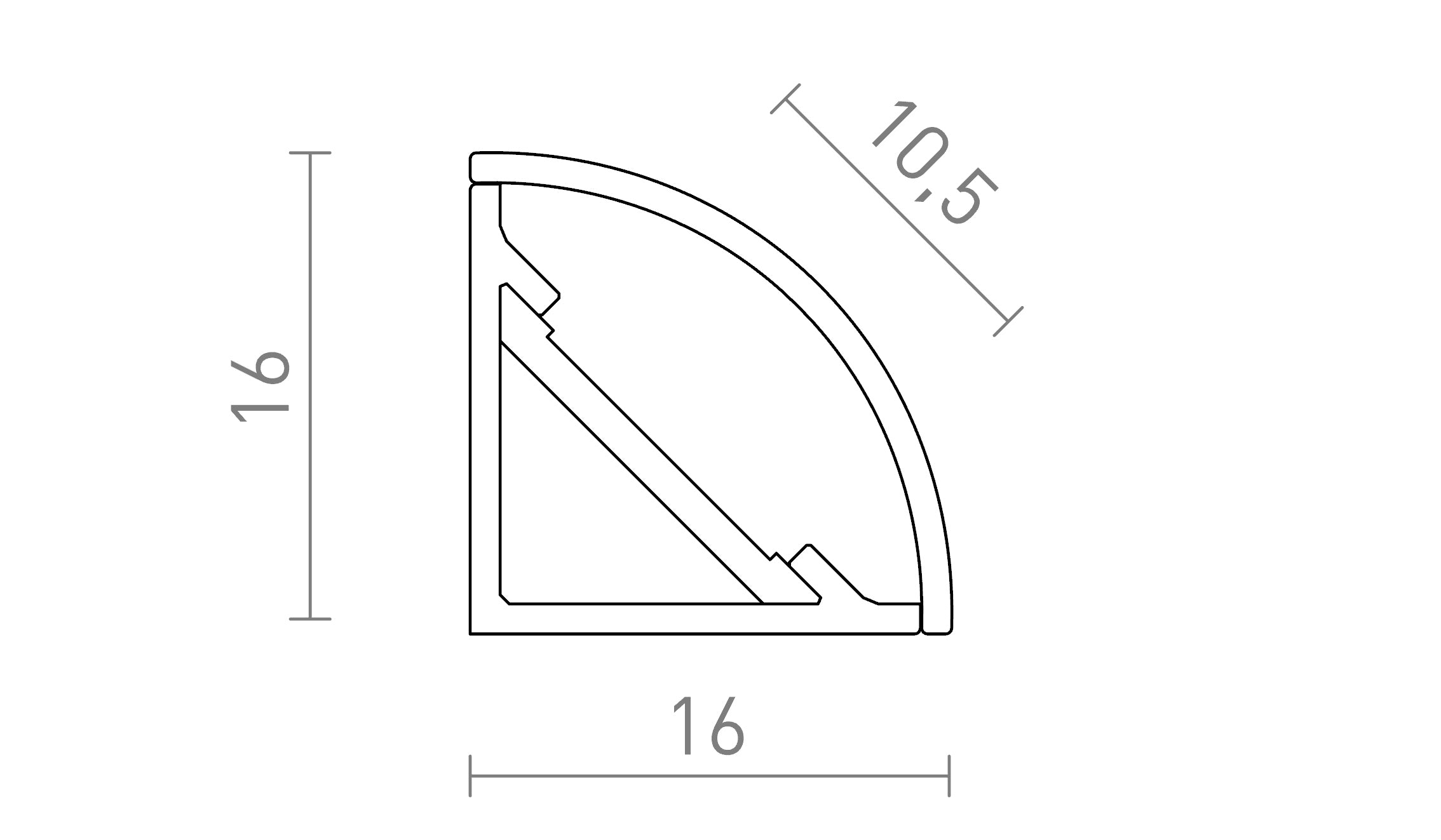 LED ΠΡΟΦΙΛ E ΕΠΙΦΑΝΕΙΑΣ - Product sketch