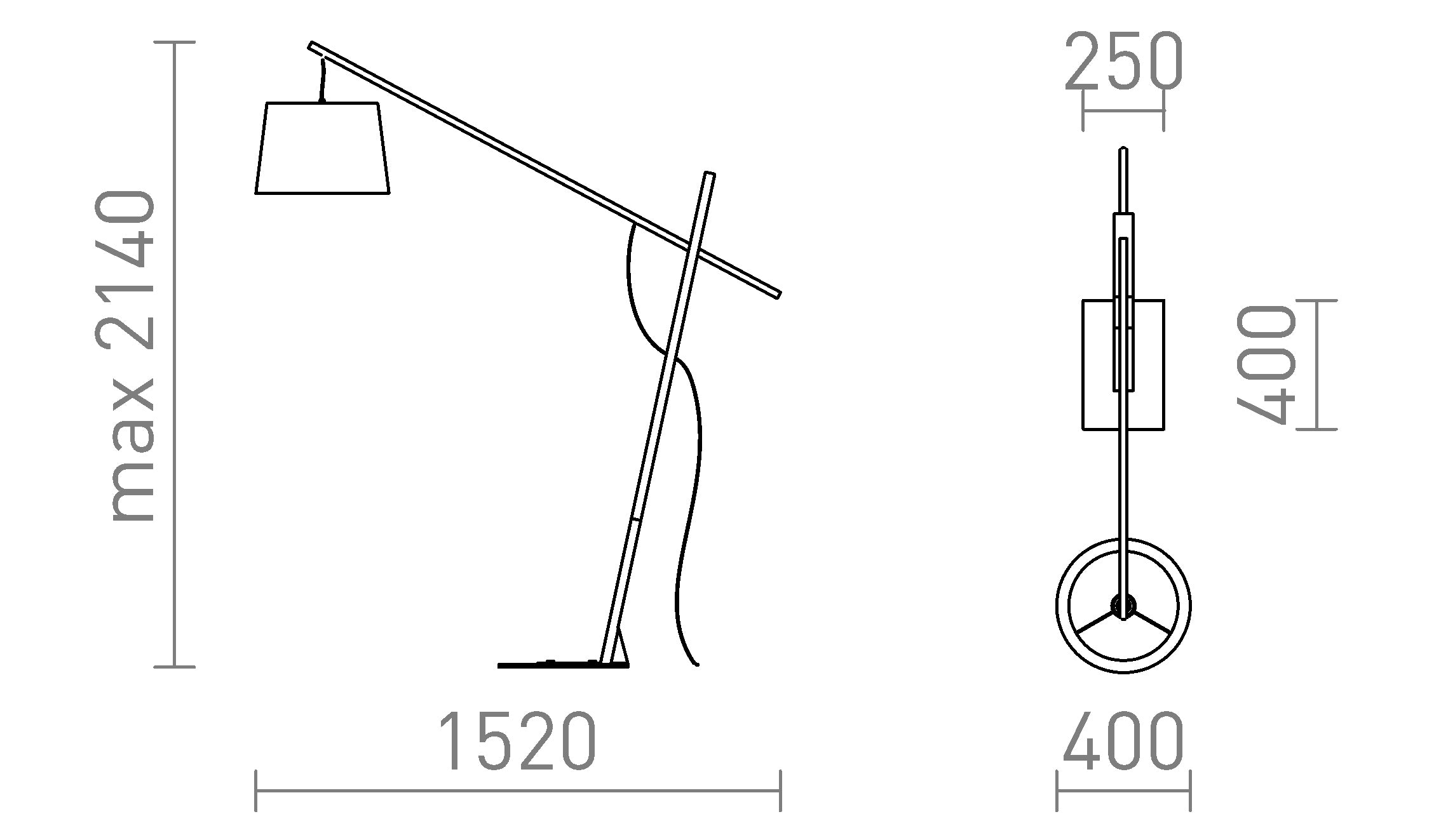 DANTE  φωτιστικό δαπέδου λαμπτήρας - Product sketch