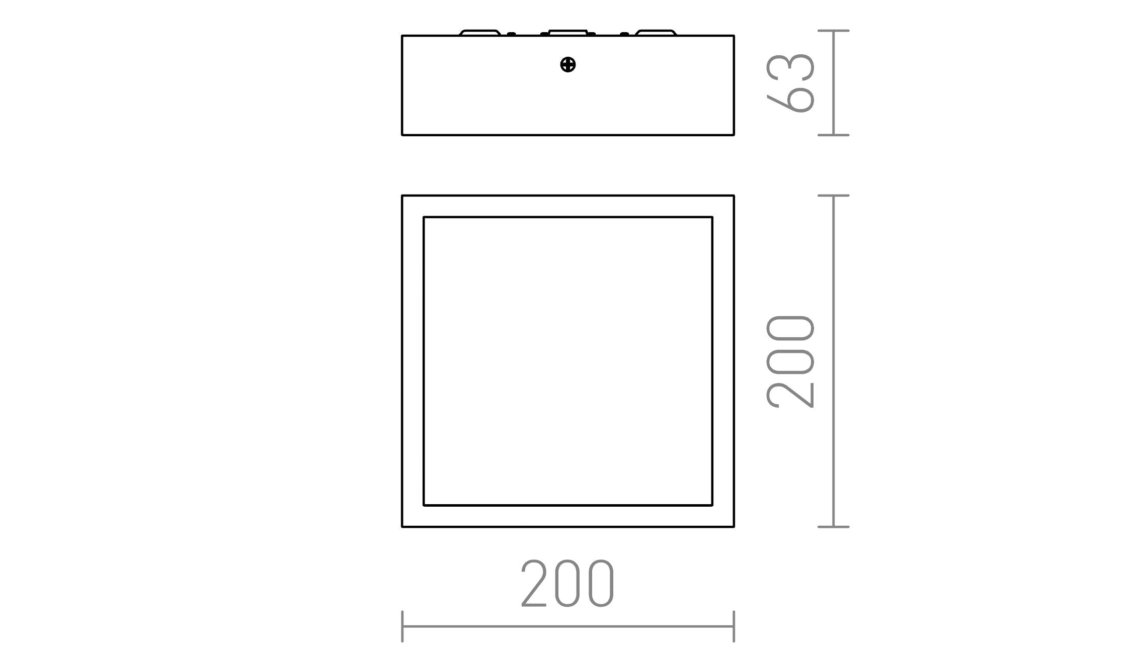 STRUCTURAL LED ΕΠΙΦΑΝΕΙΑΣ 20Χ20 - Product sketch