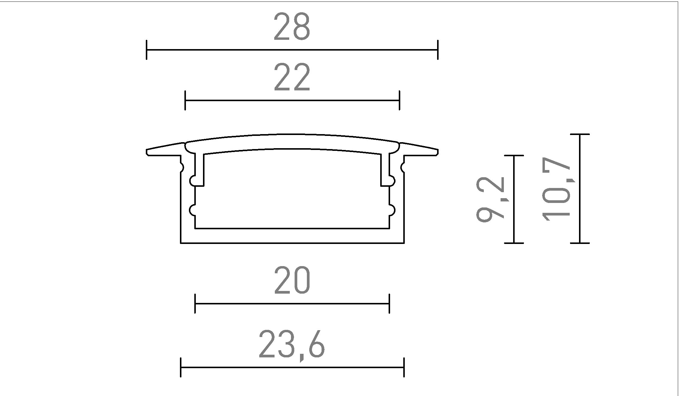 LED ΠΡΟΦΙΛ Α ΧΩΝΕΥΤΟ - Product sketch