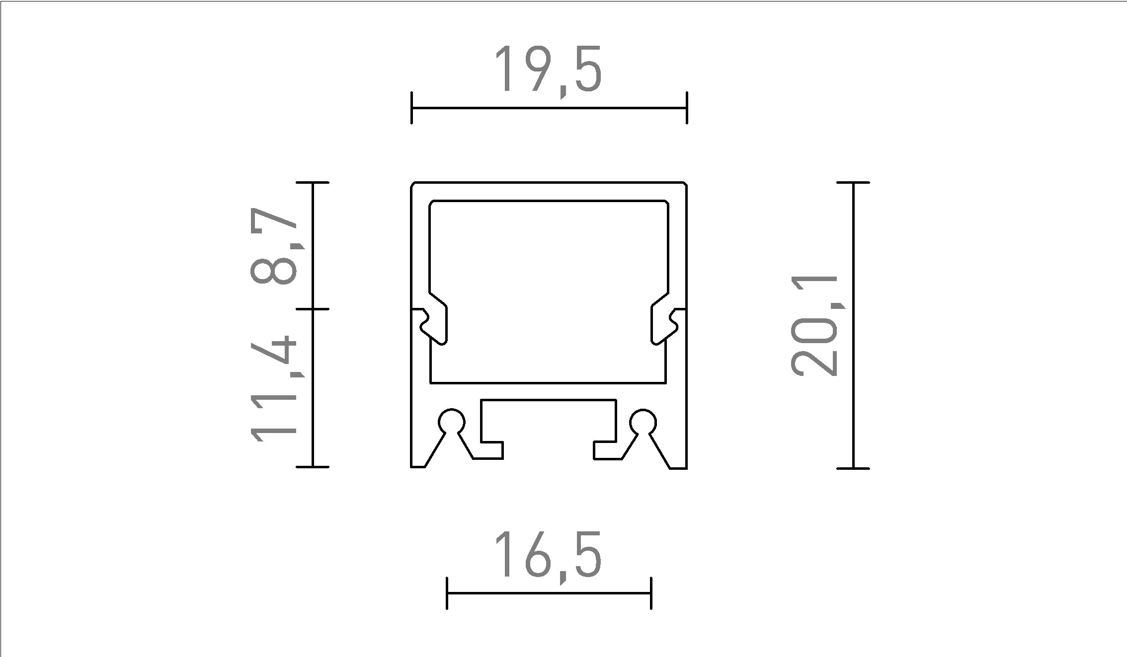LED ΠΡΟΦΙΛ D ΕΠΙΦΑΝΕΙΑΣ - Product sketch