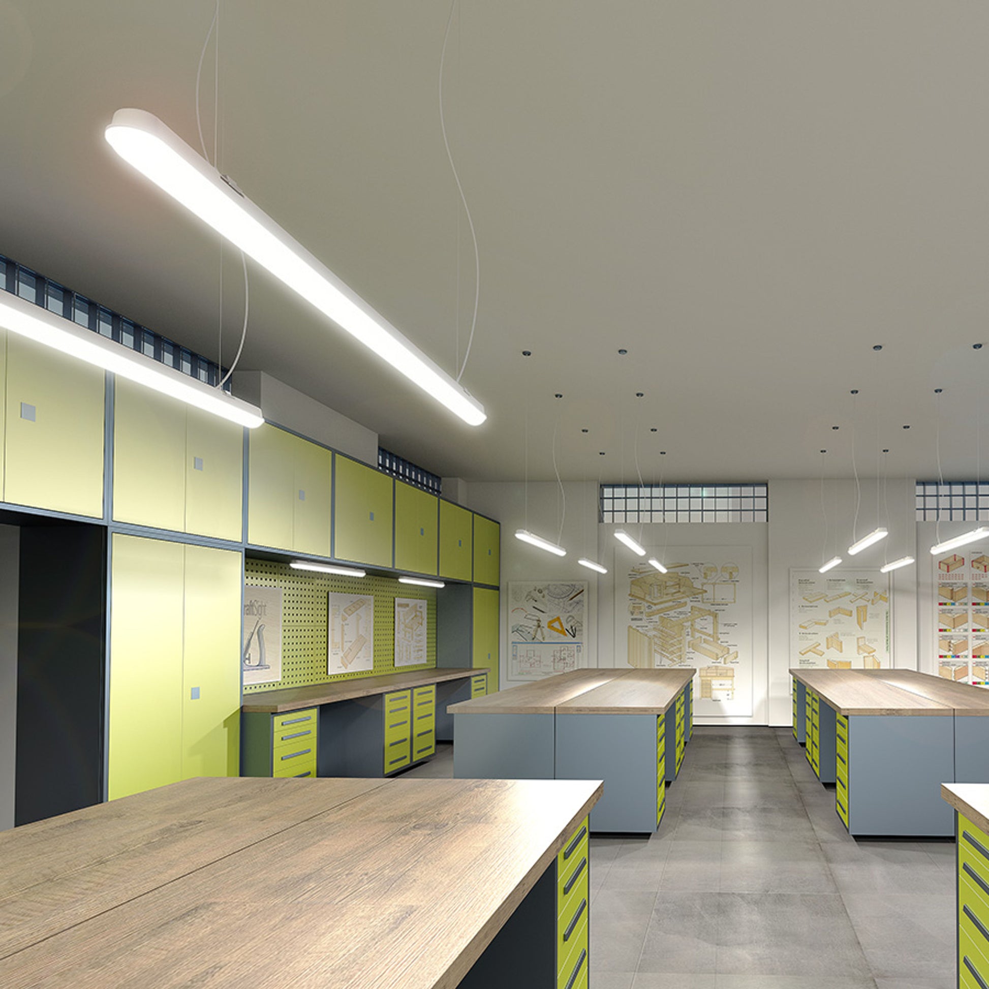 RENDL pendant lamp TRIDENT PRO 150 body grey matte acrylic 230V LED 60W IP65  4000K G13671 5
