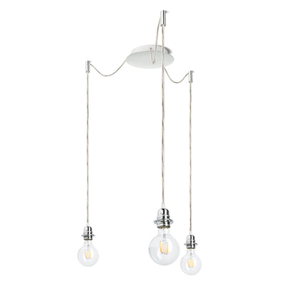 RENDL shades, shade bases, pendent sets KOMBIX 3 pendant set CHB+TC+CHF   230V LED E27 3x15W R11788 1