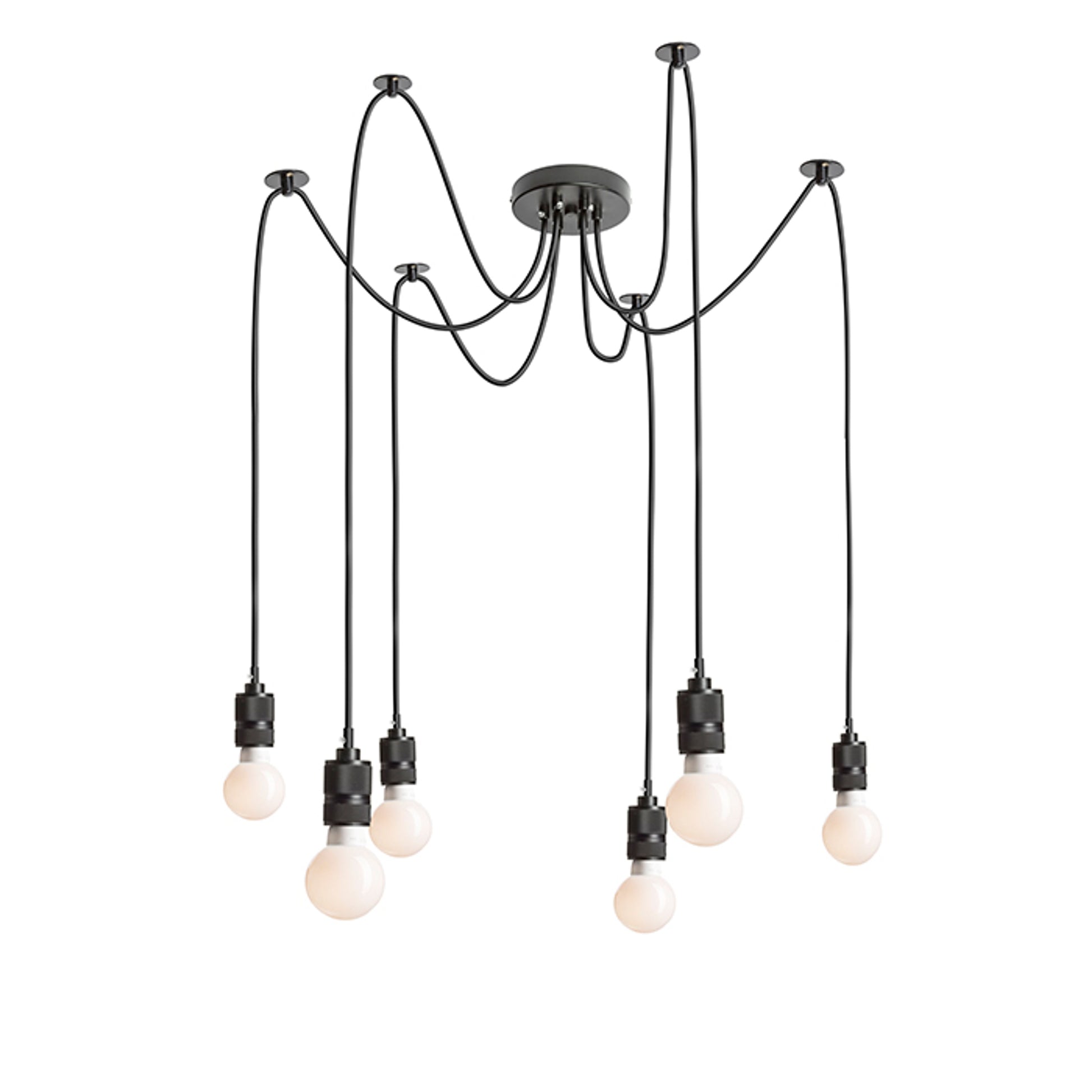 RENDL pendant lamp CINDY VI pendant black  230V LED E27 6x15W R12054 2