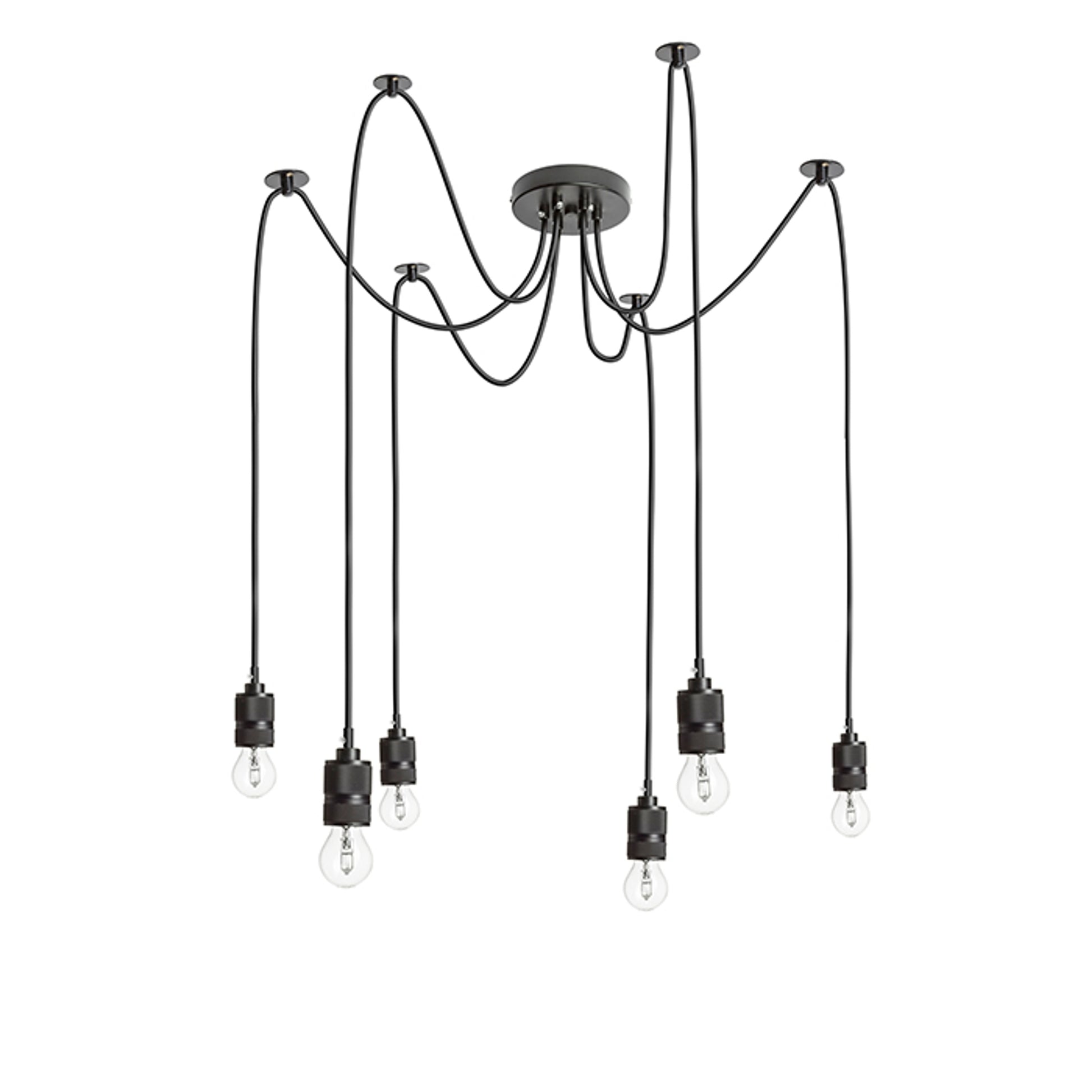RENDL pendant lamp CINDY VI pendant black  230V LED E27 6x15W R12054 5