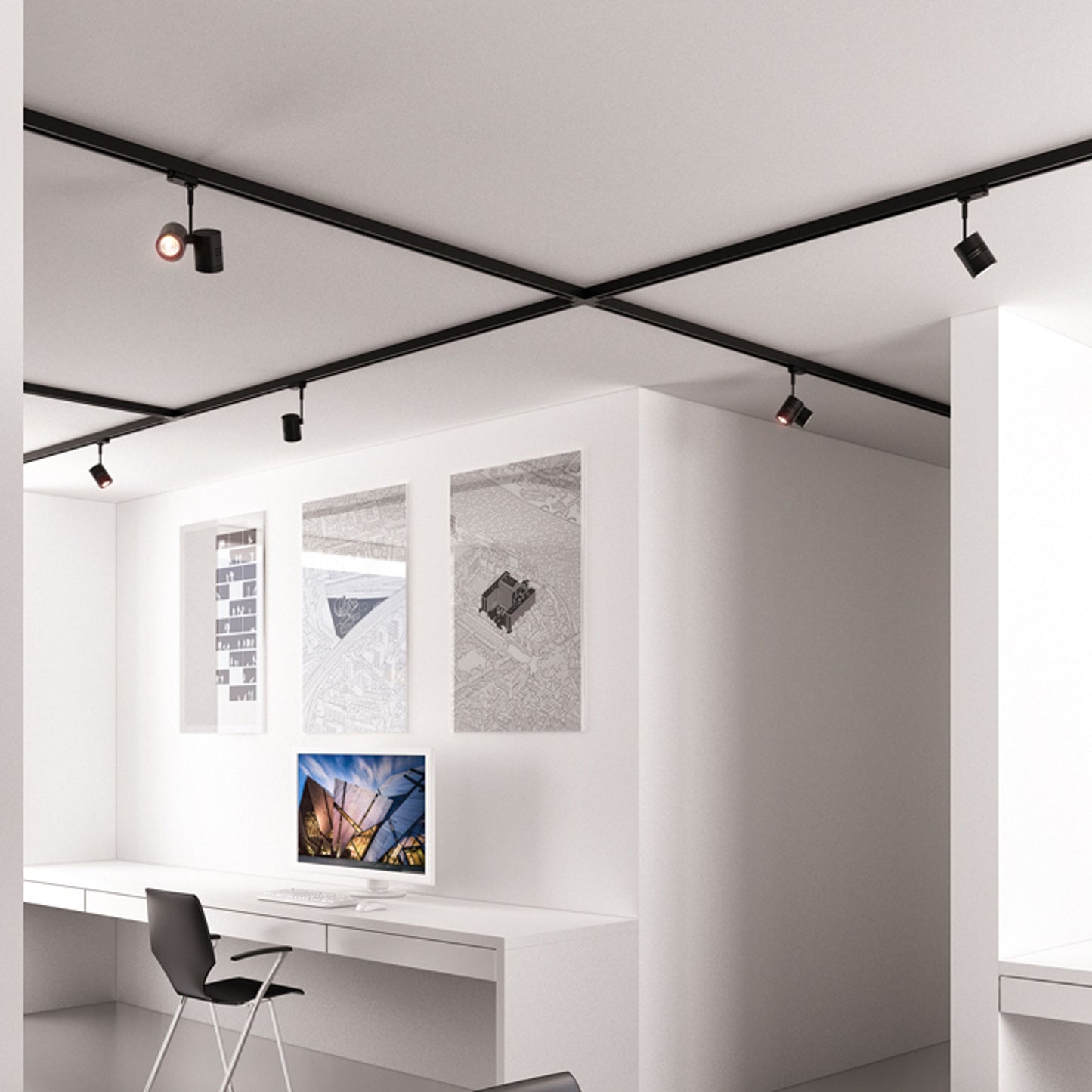 RENDL Outlet BEEBA I for 3-circuit tracks black  230V LED GU10 8W R12307 2