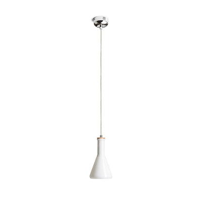RENDL pendant lamp PULIRE CON pendant  opal-colored glass/wood/chrome 230V LED E14 6W R12663 8