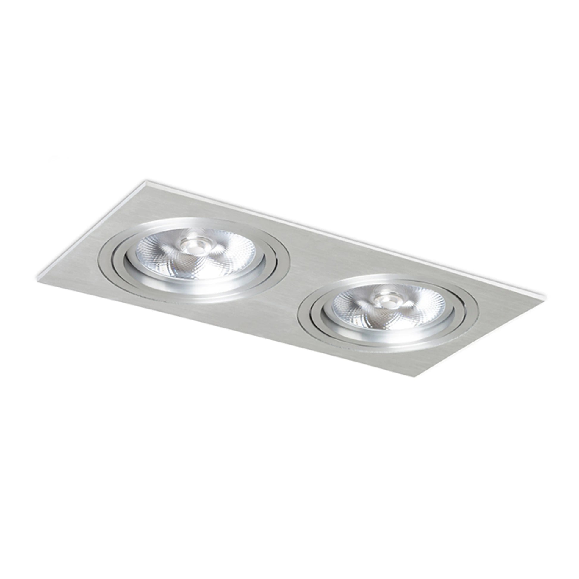 RENDL recessed light PASADENA G53 SQ II   brushed aluminum 230V LED G53 2x15W R12704 2