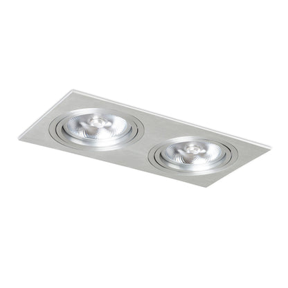 RENDL recessed light PASADENA G53 SQ II   brushed aluminum 230V LED G53 2x15W R12704 2