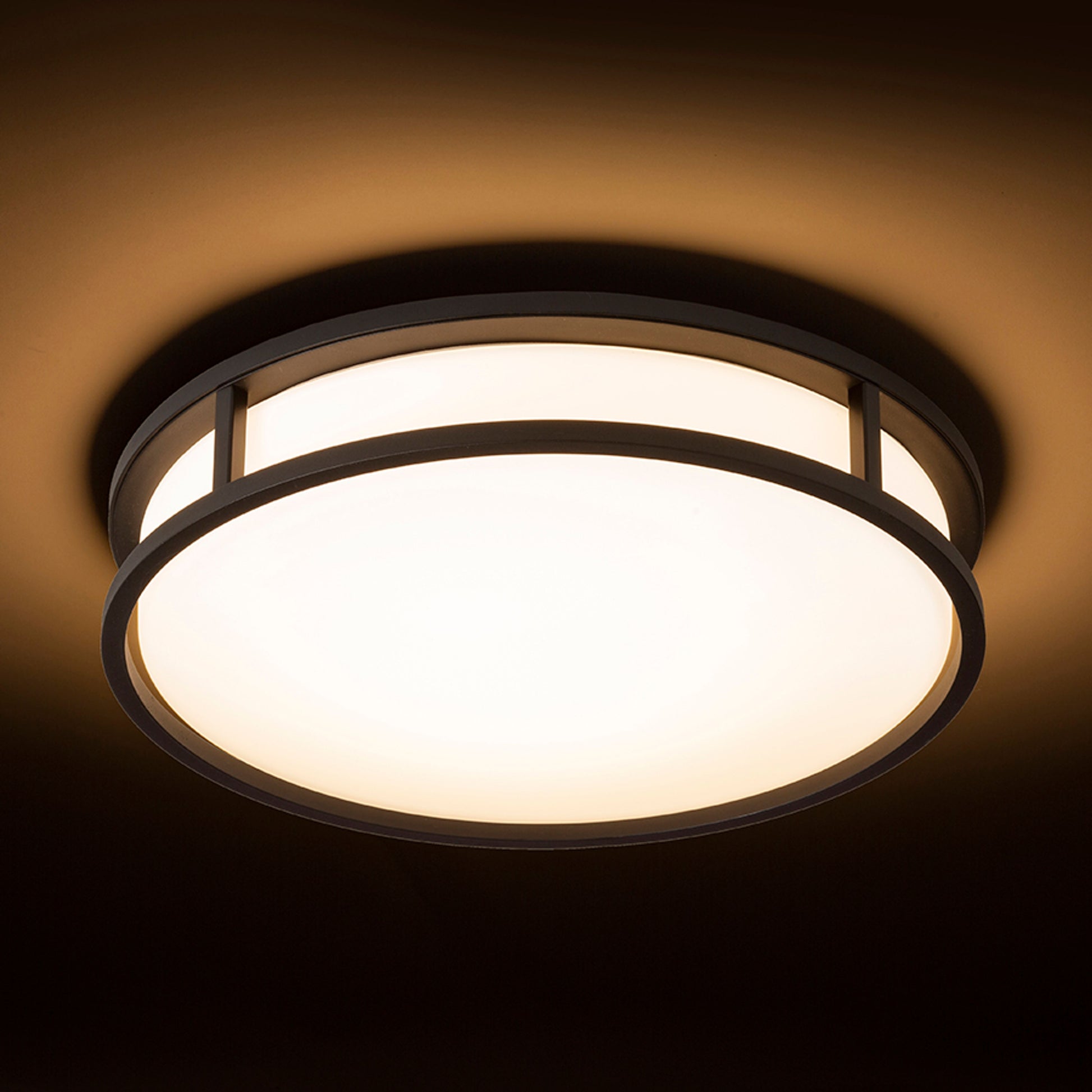 RENDL surface mounted lamp GRANDE LED 35 ceiling  opal-colored glass/black 230V LED 24W IP44  3000K R13679 4