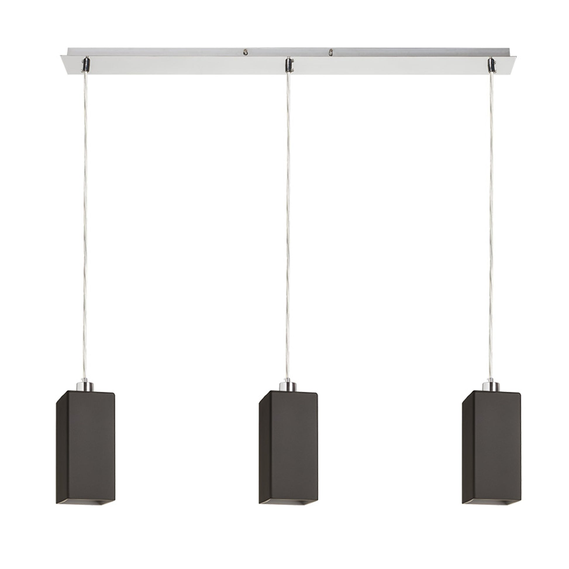 RENDL pendant lamp LIZ III 80 pendant black glass/matt nickel 230V LED E27 3x15W R14029 1