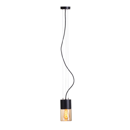 RENDL outdoor lamp QUINN pendant black amber-colored glass 230V LED E27 11W IP54 R14130 1